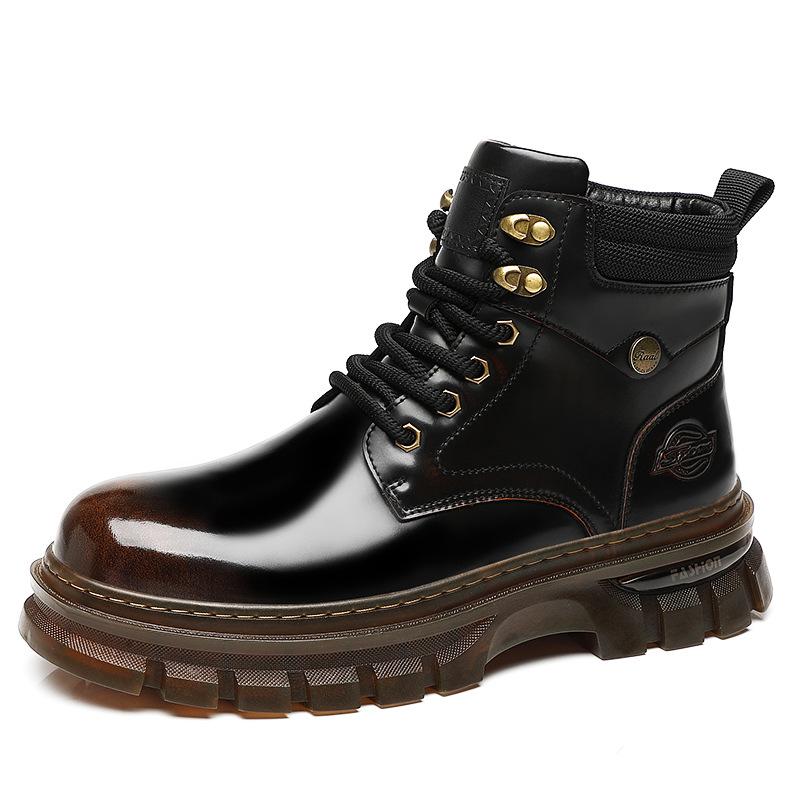 British Retro Leather Platform Boots for Men Fashion Casual Luxury Work Shoes Male Autumn Winter New Designer Ankle Boots Men