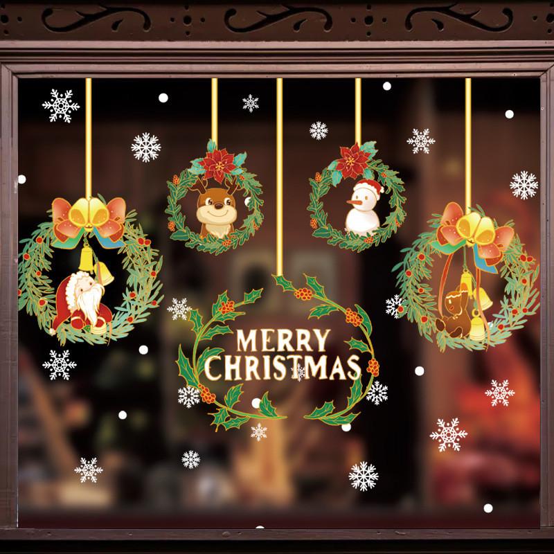 Juldekorationsdekaler med festliga scener för högtidsdekoration