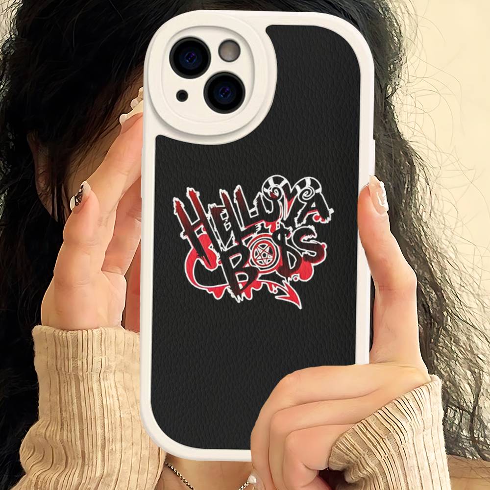 Cartoon H-Helluva Boss Phone Case For IPhone 16 15 14 13 12 11 Pro Max Plus Leather Cover