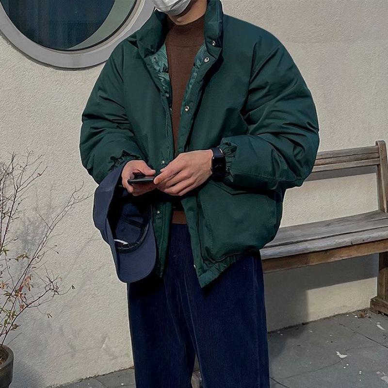 Stand Collar Cotton Coat Men's Winter Warm Loose Coat Korean Style Trendy Versatile Thickened Bread Coat