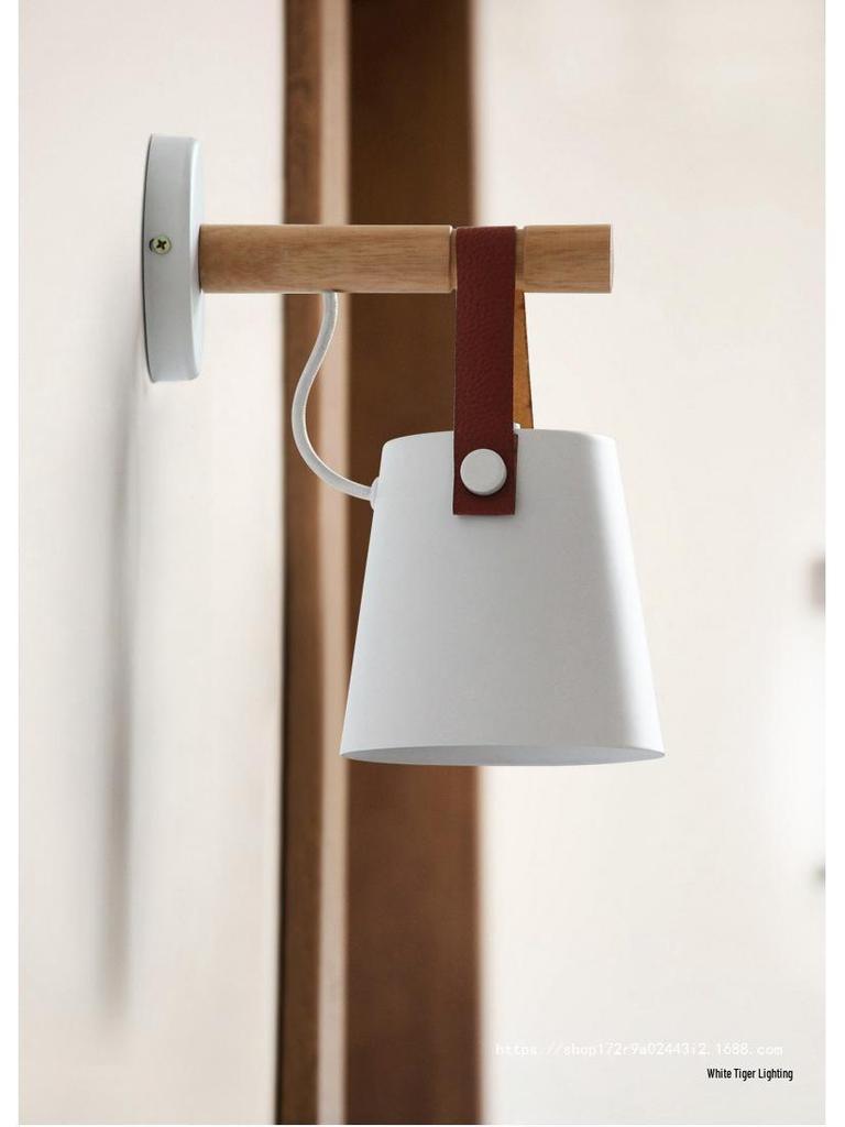 Retro Leather Belt Wall Lamp - Industrial Style Bedside Light for Bedroom or Corridor