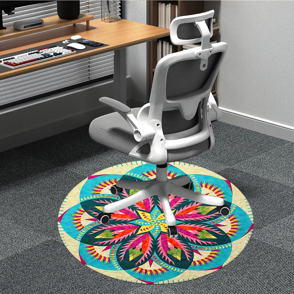 

1pc Colorful Mandala Pattern Chair Carpet for Office, Soft Flannel Throw Mat, Perfect for Office,Holiday Party Decoration Choice yy251113043 80cm by 80cm