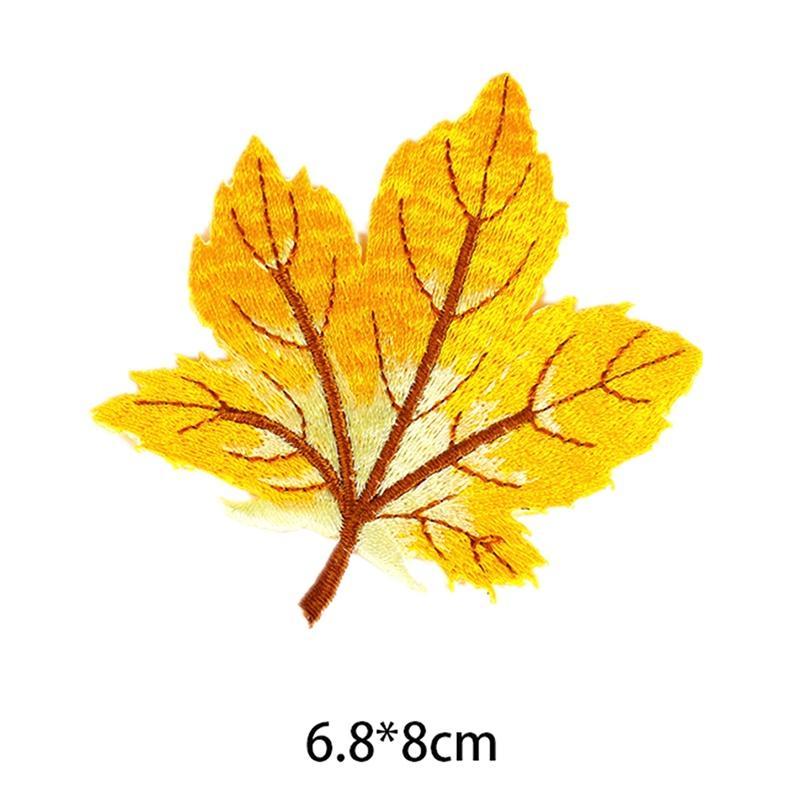 6Pcs/Set Maple Leaf Fall Autumn Embroidery Iron On Applique Patch Best Discount
