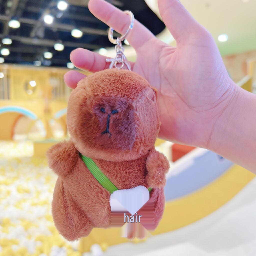 Little Red Book Capybara & Guinea Pig Plush Keychain Ornament