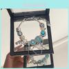 Heart Shape Charm Bracelet For Women With Silver Plated Beads For Gift Giving