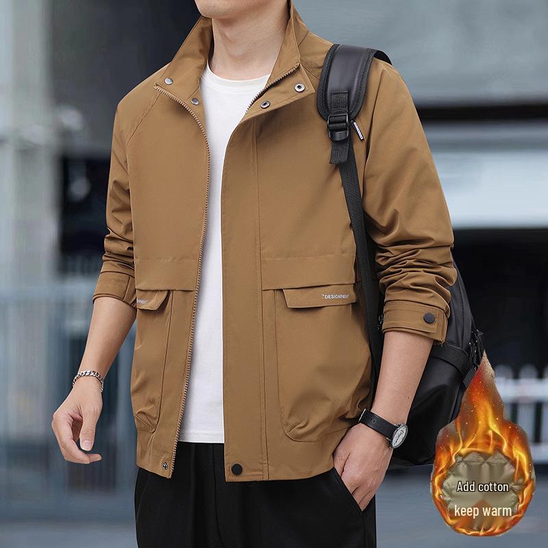 Men's Trendy Cotton Padded Jacket - 2025 Autumn/Winter, Warm, Windproof, Stand Collar, Versatile Outerwear for Youth.