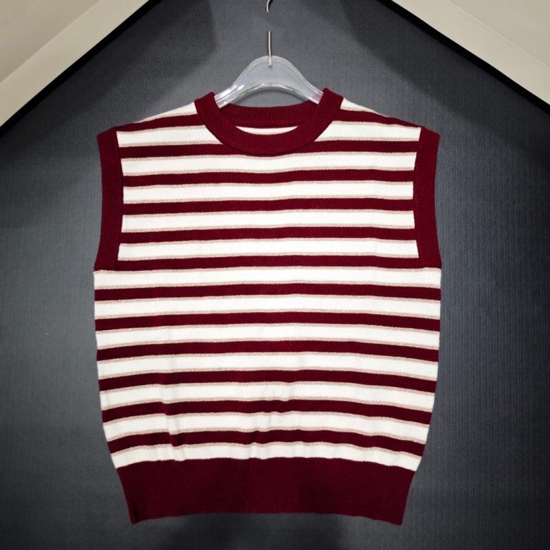 

Gold Stripe Wool Vest, Round Neck, 2025 Edition - Available in S, M, L. L