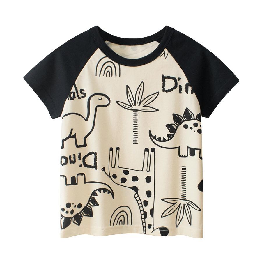 Children's Clothing Boys Short Sleeves Summer New Cartoon Horror T-shirt Children's Shoulder Top