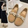 New Single Shoes Women's Shoes 2026 Spring Birkenstocks Flat-soled Soft-soled Loafers Bow Lazy Shoes Doudou Shoes