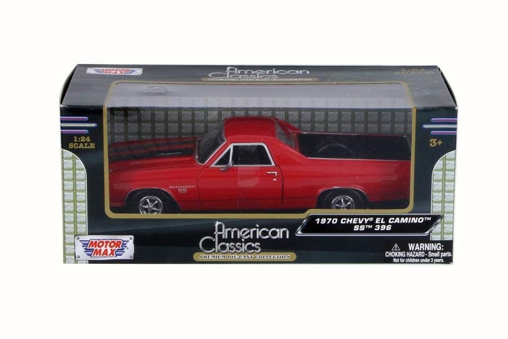 1970 Chevy El Camino SS Red Motor Max Scale Diecast Model Toy Car 396, - 79347AC/R - 1/24