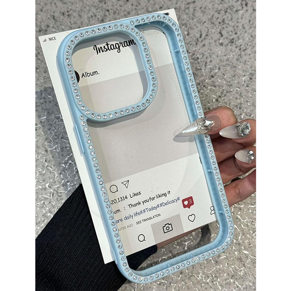 Luxury Transparent Diamond Jewelled Phone Case For iPhone 17 16 15 14 13 12 11 Pro Max Plus Air Glitter Bumper Back Cases Cover