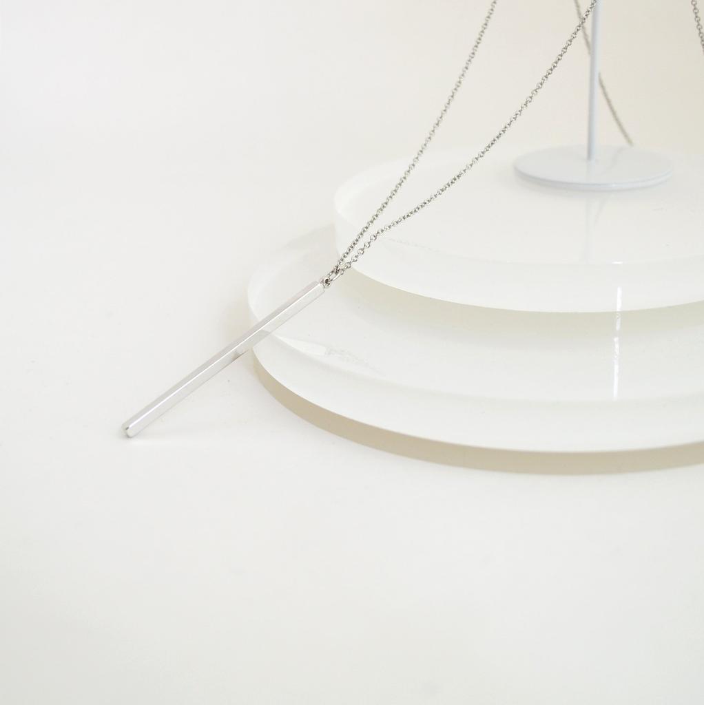 [Naot Jewelry] Long Bar Necklace (Silver) Silver Necklace Nn023s