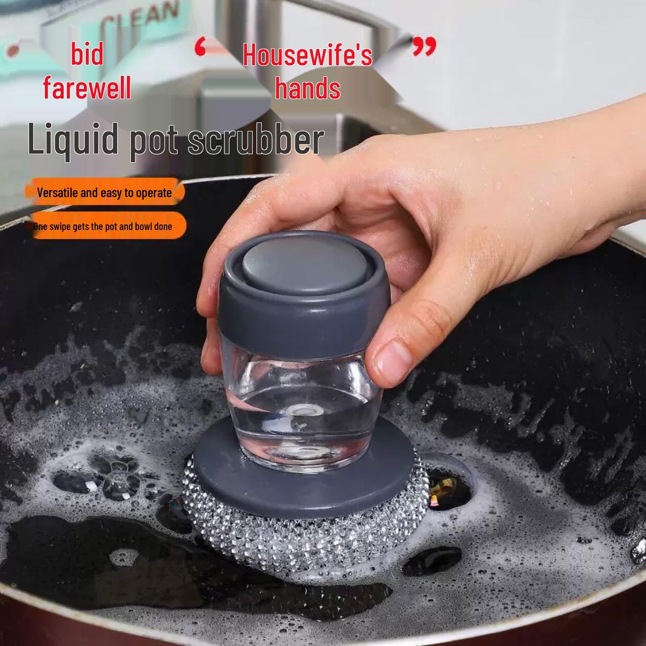 

Автоматическая губка для мытья посуды с дозатором жидкости - Щетка с мягким нажатием для кухни и мытья посуды Replacement Ball*1