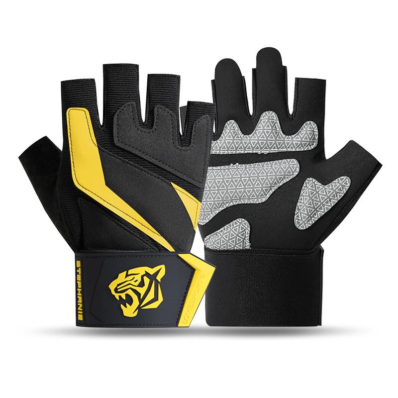 Fitness half-finger gloves outdoor riding breathable mountaineering non-slip and wear-resistant fitness shock-absorbing sports gloves