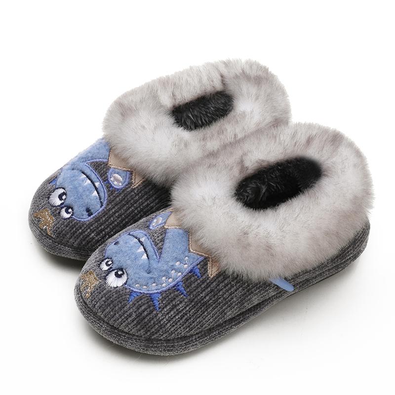 Fashion Smile PoP Fuzzy Boys Girls Indoor House Slippers Winter Warm Cute Kids Baby Shoes Outdoor Lightweight Non-Slip Home Socks Shoes