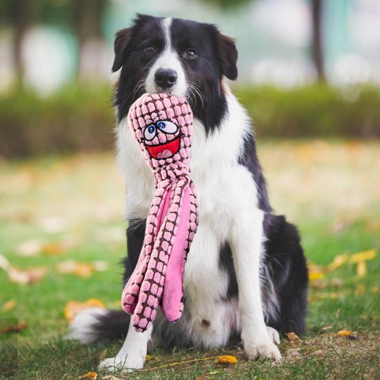 Octopus Dog Toy Cartoon Shape Wear Resistant Teeth Cleaning Funny Plush Octopus Toy Pet Interactive Squeaky Toy