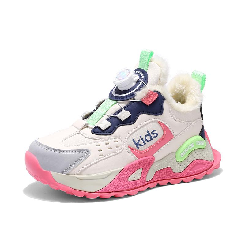 High Quality Children Sneakers Comfort Warm Wear-resistant Casual New Cotton Shoes with Winter Rotating Buckle Walking Shoes