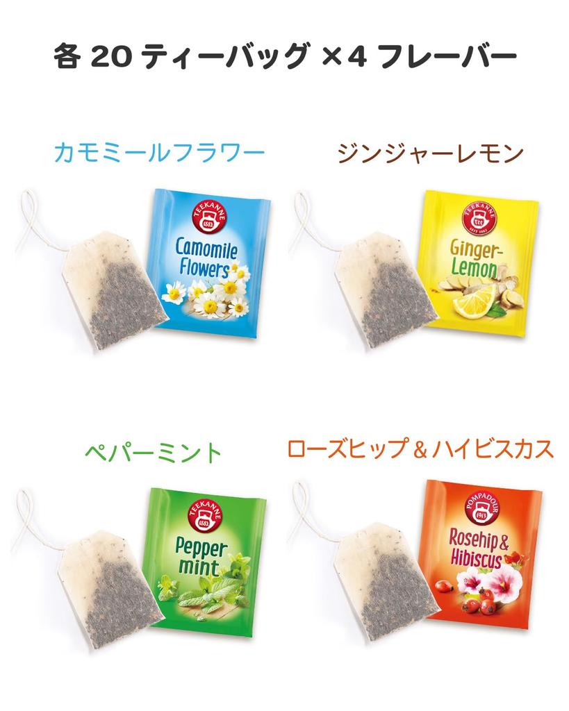 Pompadour Herbal Tea Set Hataya Matcha Stick Sample (20TB) 4-Variety +