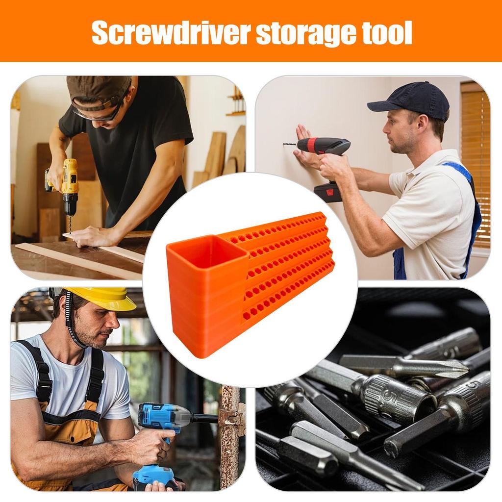 Layered Wall Mounted Screwdriver Bit Organizer Storage Box For 1/4" 6.35mm Torx Hexagonal Star Spanner Electric Holder Bits