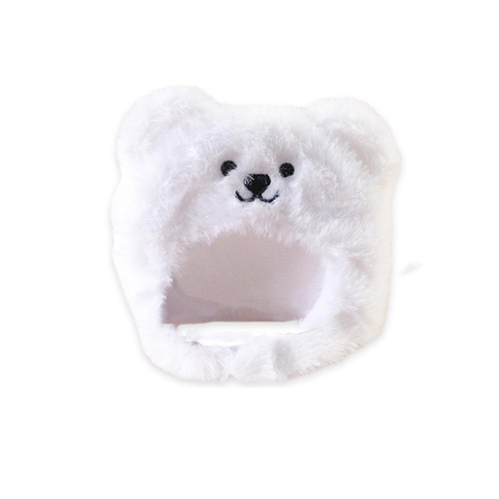 

Funny Cute Pet Head Hat Plush Elastic Noise Protection Cat Head Cover Warm Soft Dog Dress Up Cap Holiday Photo Prop