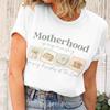 Motherhood T-Shirts For Unisex Vintage Plant Books Christianity Print T Shirt Short Sleeve Tops Mama Life Ladies Crewneck Tshirt