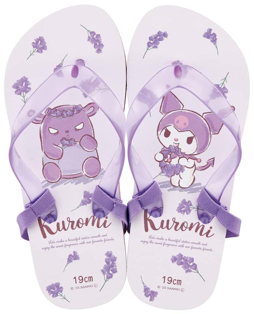 Skater Kids Beach Sandals Kuromi Flower Art SDBE19-A 19cm