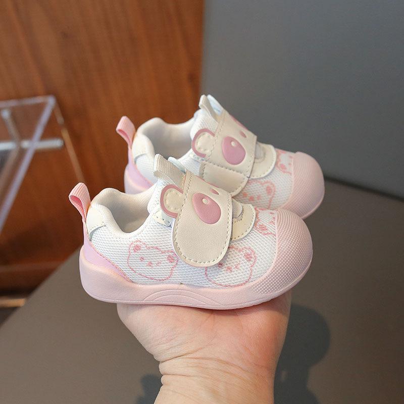 Spring and Autumn Non-slip Infant Anti-kick Functional Toddler Shoes Mesh Shoes Sports Breathable Shoes Cute Non-slip Toddler Shoes