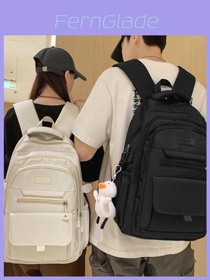 Nylon Casual Backpack For Teens With Design And Multiple Compartments For School Use