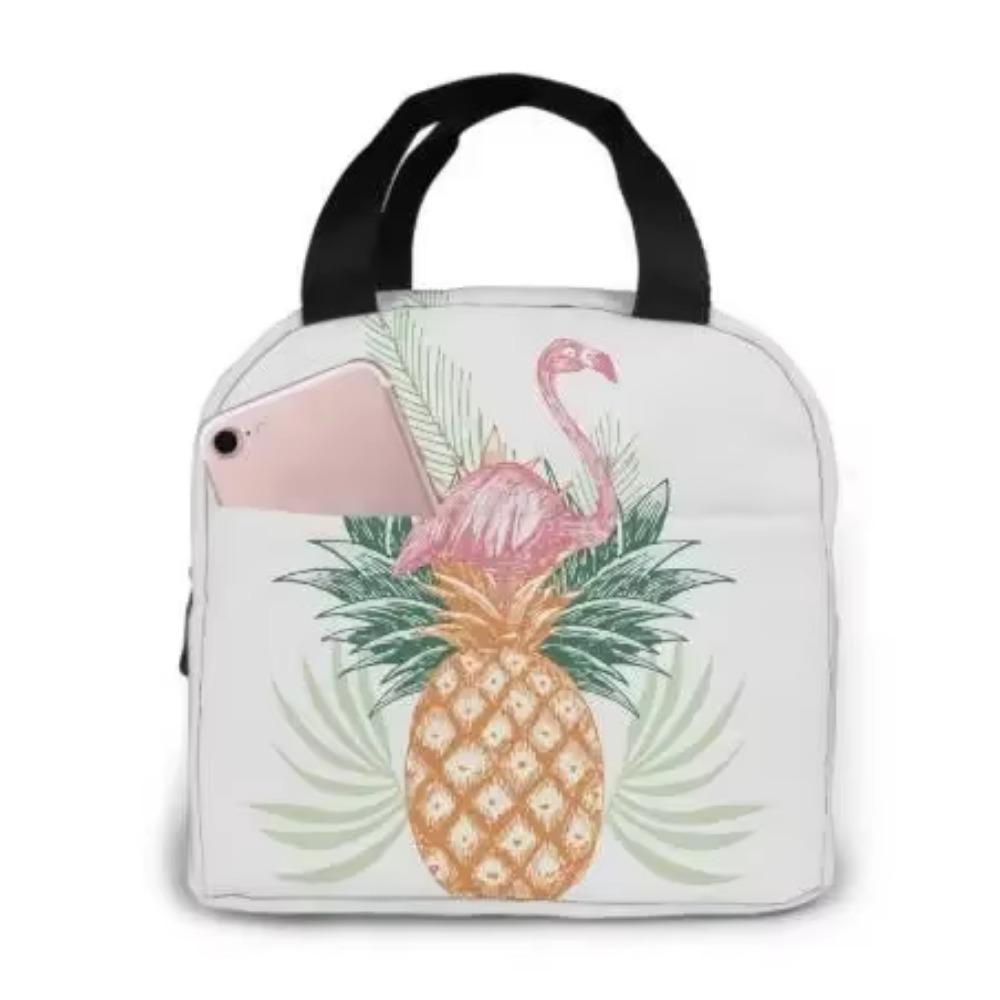 Tropical Pineapple Lunch Bag Blue Insulated Lunch Box Reusable Lunchbox Waterproof Portable Lunch Tote for Men Women Girls