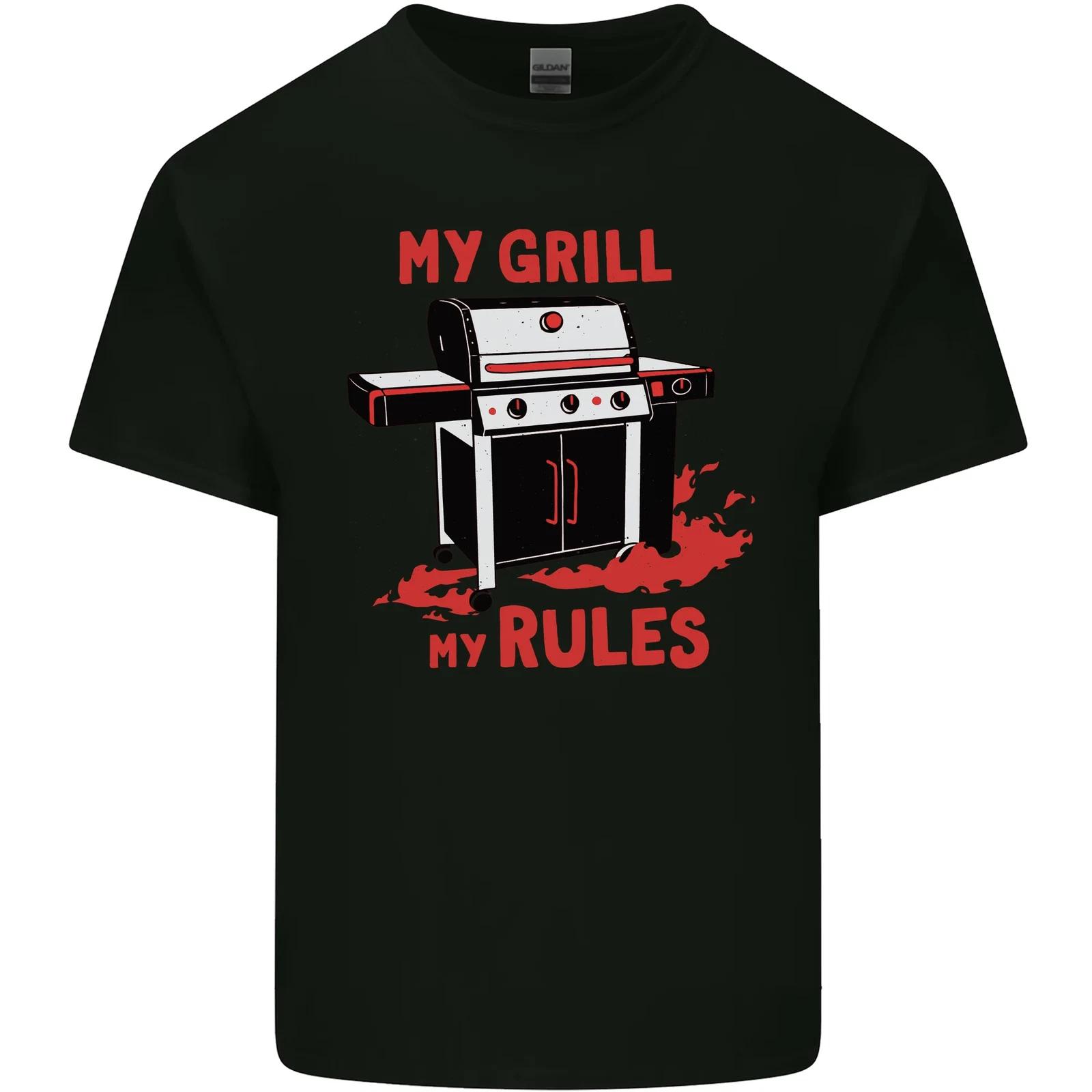 

My Grill My Rules Funny BBQ Kids T-Shirt Childrens S