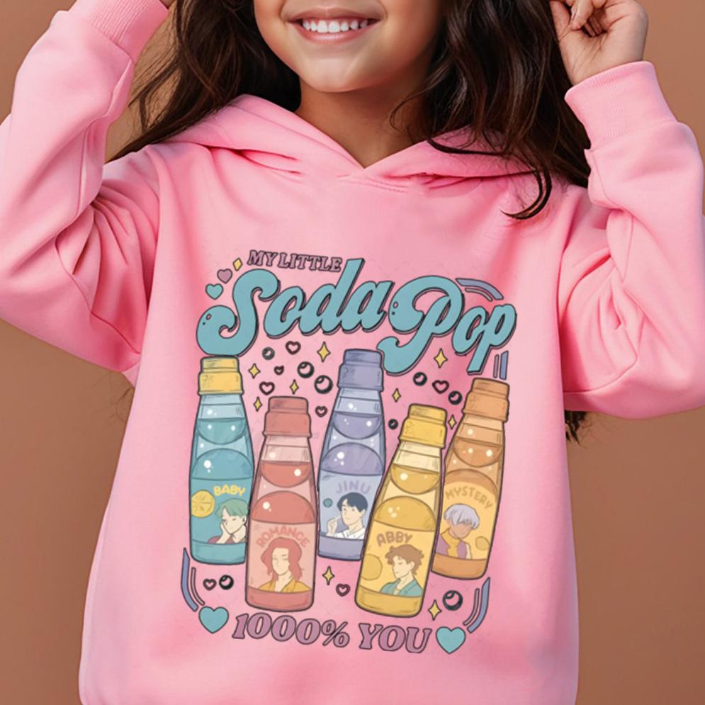 KPop Demon Hunters Soda Pop Graphic Hoodies Movie Fashion Casual Sweatshirt Harajuku Pullover Tops Children's Girl Hooded Sweatshirts