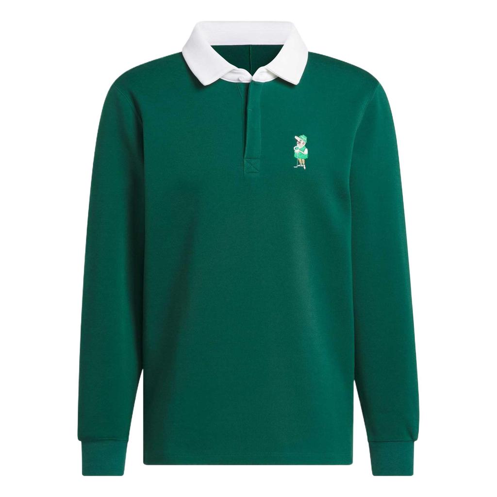 Adidas Rugby Classic Chip Fresh Golf Comfortable Stylish Long Sleeve Polo Shirt Men Polo Shirts Forest-Green JJ4199