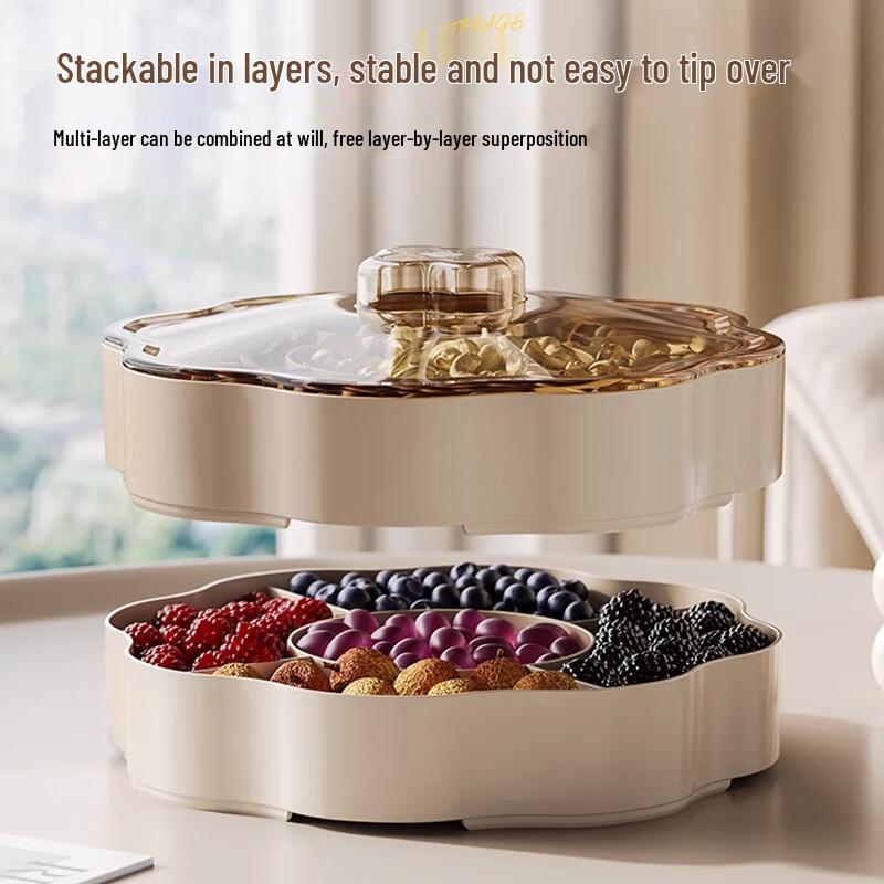 Creative Cream Style Double Layer Dried Fruit & Candy Box