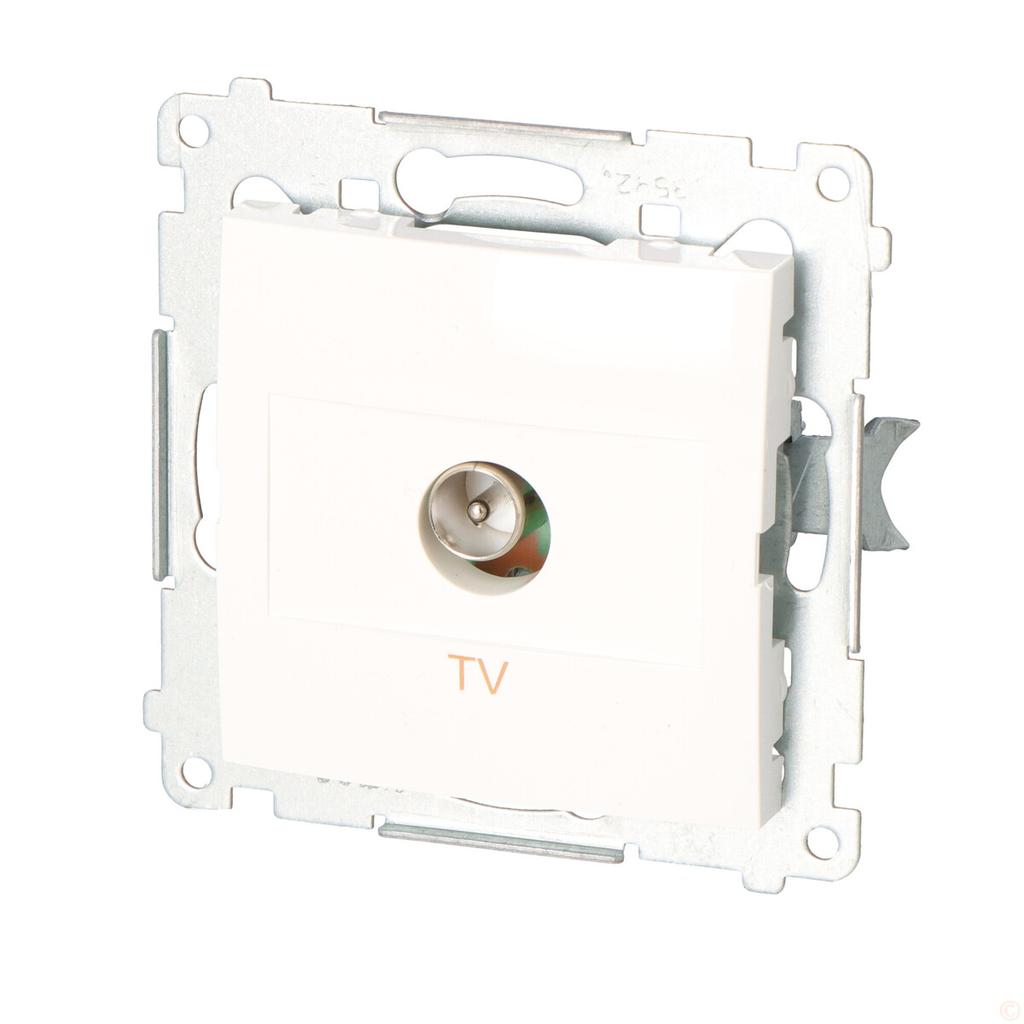 Single TV Socket, White Simon54