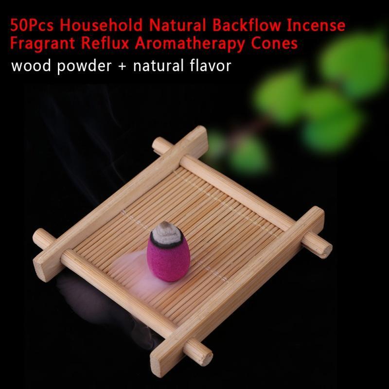 50Pcs Household Natural Backflow Incense Fragrant Reflux Aromatherapy