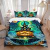 3pcs Halloween Pumpkin House Duvet Cover Set - Machine Washable, Includes 1 Cover and 2 Pillowcases, No Core Included Yy251013049