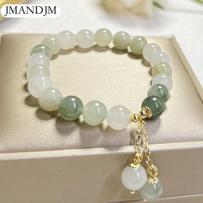 Bracelet Tianshan Cuiyu naturel pour femme, simple, changement progressif, jade, mode, léger, luxe, bijoux en perles