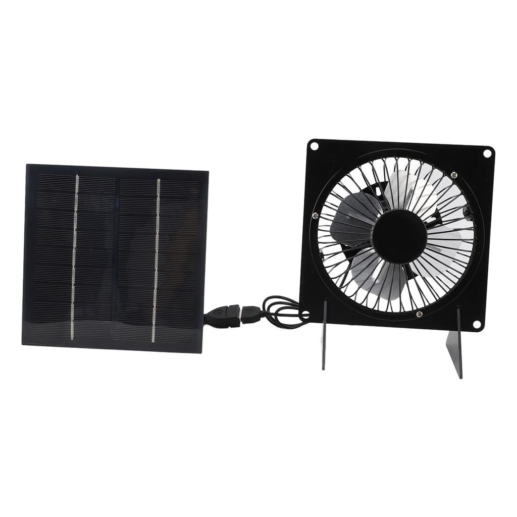 Solar Panel Fan Mini USB Outdoor Portable Cooling Fan Desktop Exhaust Ventilation with 2 Brackets 20W 5V
