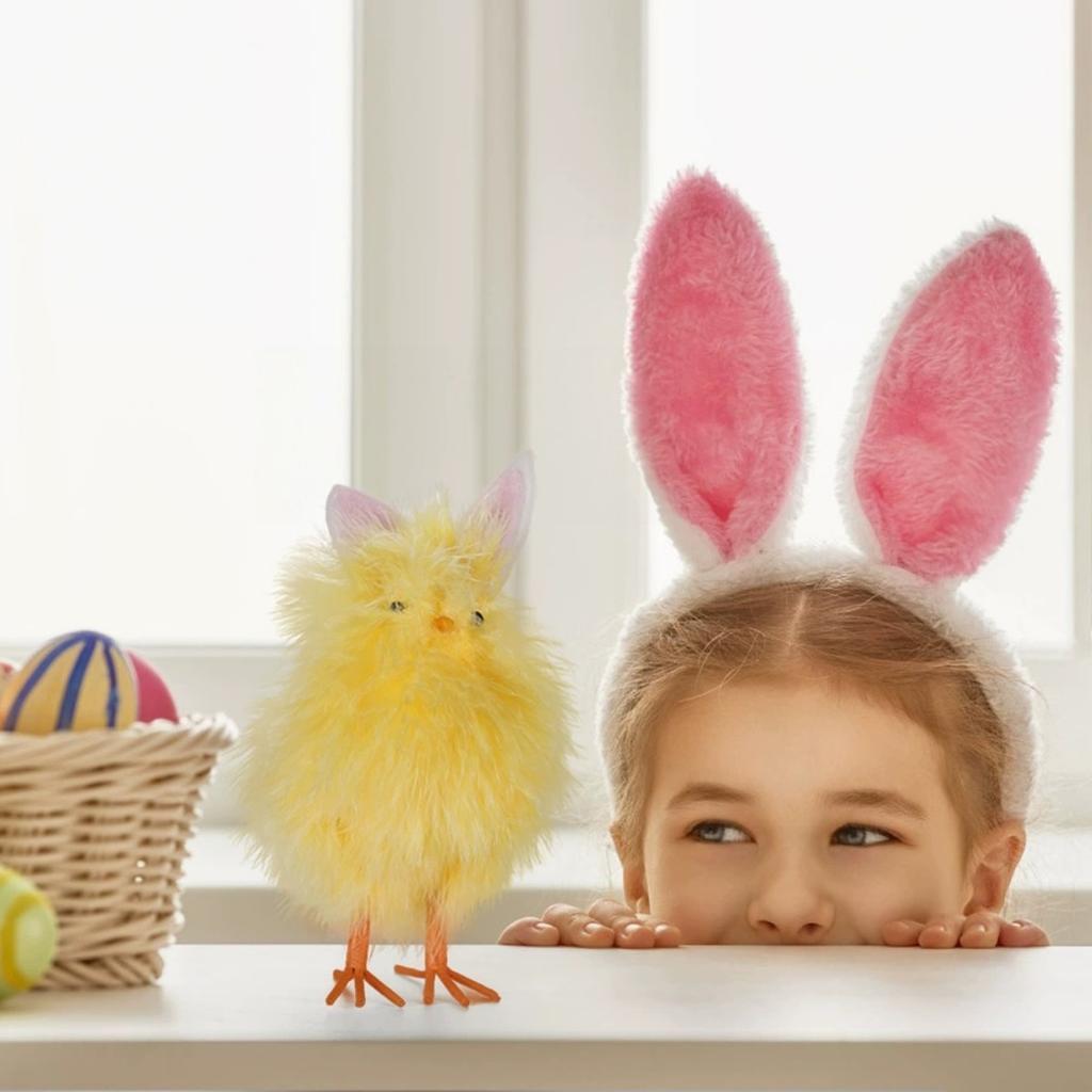 Velikonoční kuřecí párty dekorace realistická kuřata simulovaná malá kuřata velikonoční kuřata realistická figurka kuřat pro jarní foto rekvizity košík