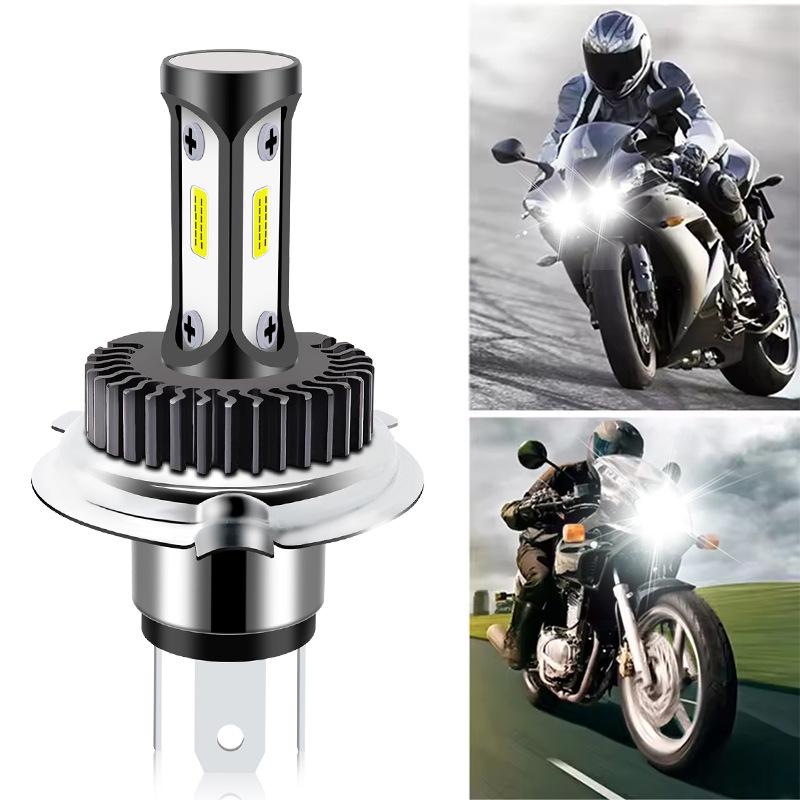 Motorcycle LED H4 Headlight - High/Low Beam, Super Bright 6000K, Plug & Play, Ultra White