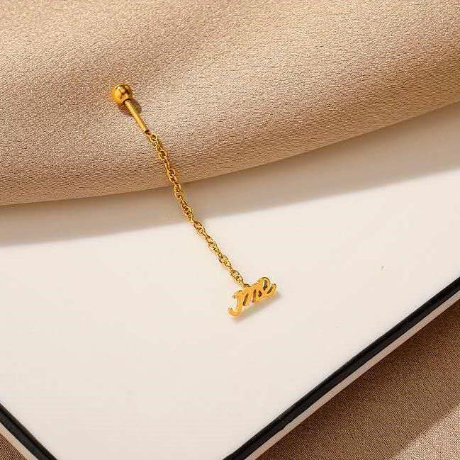 1 шт. Женские простые серьги с кисточками Золотые стальные серьги-гвоздики