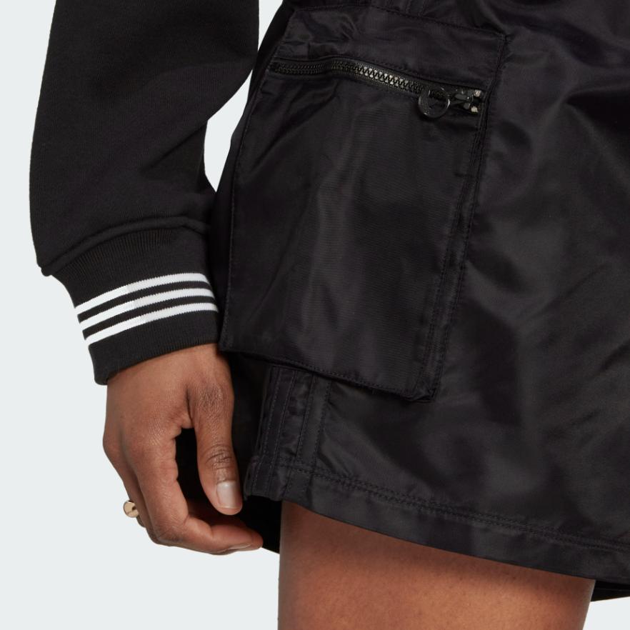 Adidas Originals Trefoil Solid Color Logo Print High-Waisted Shorts Women Bottoms Black HL9061