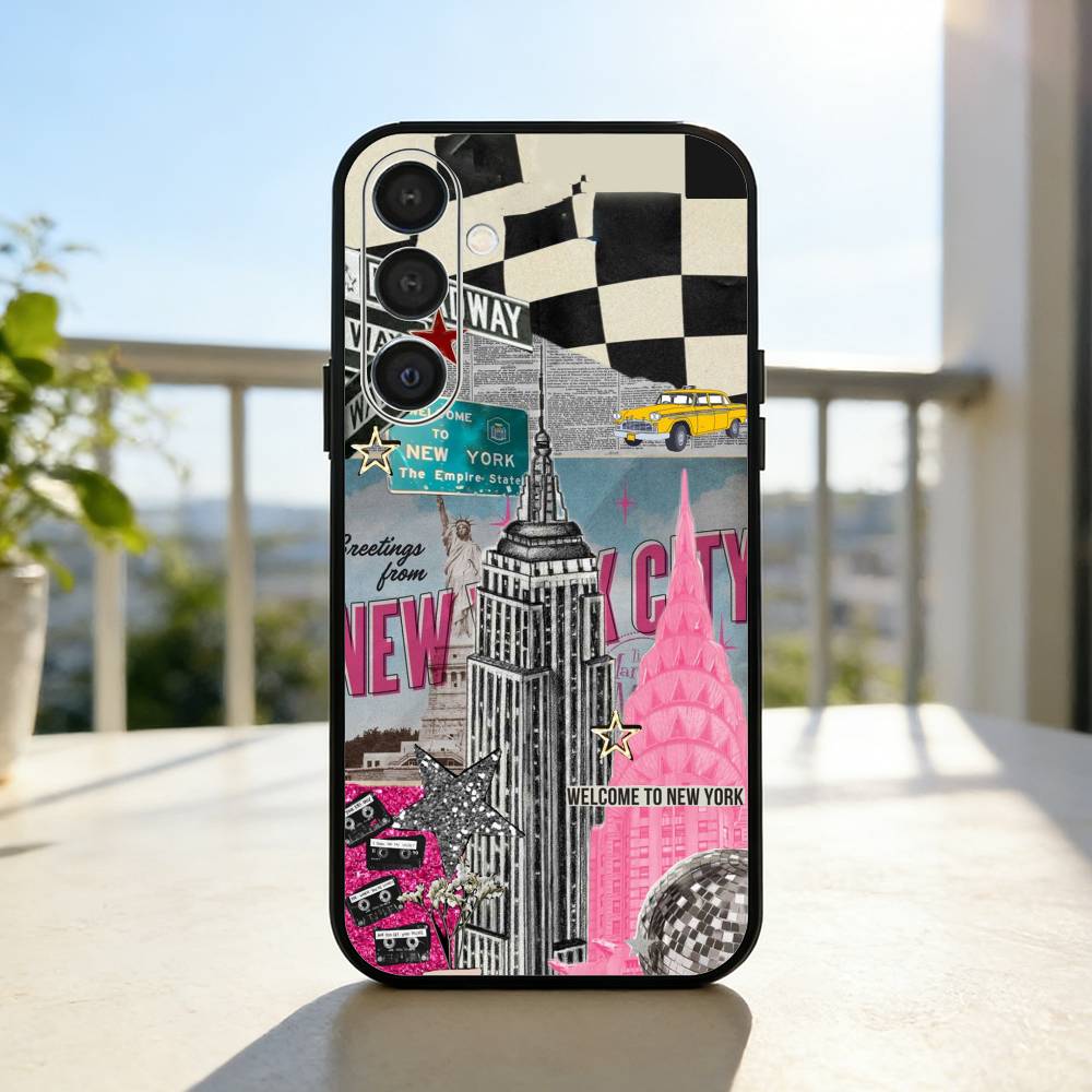 Lovely City N-New Y-York  Phone Case For Samsung  A73,A21s,A22,A31,A32,A52,A53,A71,A80,Soft Black Shell