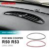 For Mini Cooper R50 R53 2001-2006 Dashboard Center Air Vent Outlet Frame Real 3D Soft Carbon Fiber Sticker Cover Interior Decor