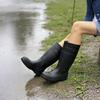 Waterproof Tall Boots Fashion Round Toe Sleeve Soft Sole Anti-Slip Wear-Resistant Rain Boots