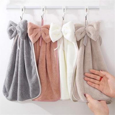 Toalla de mano con lazo, tela de microfibra, secado rápido, absorción de agua, toalla de mano para lavado en seco, uso diario, toallas de baño de cocina
