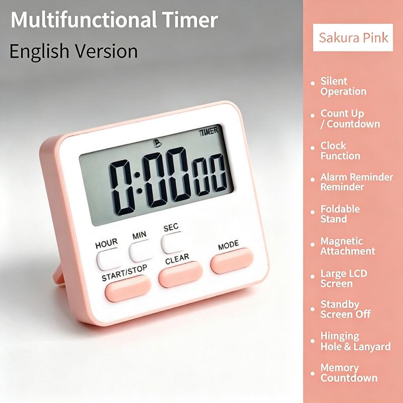 Digital Display Cooking Alarm Clock Kitchen Timer Sleep Stopwatch Clock House Countdown Kids Student Learning Time Manager