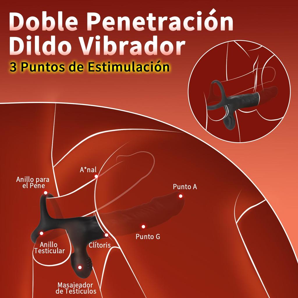 Dildo s dvojitou penetrací, vibrátor, nositelný kroužek na penis, klitorální/anální vibrační stimulátor, bezdrátové ovládání, sexuální hračky pro ženy a muže