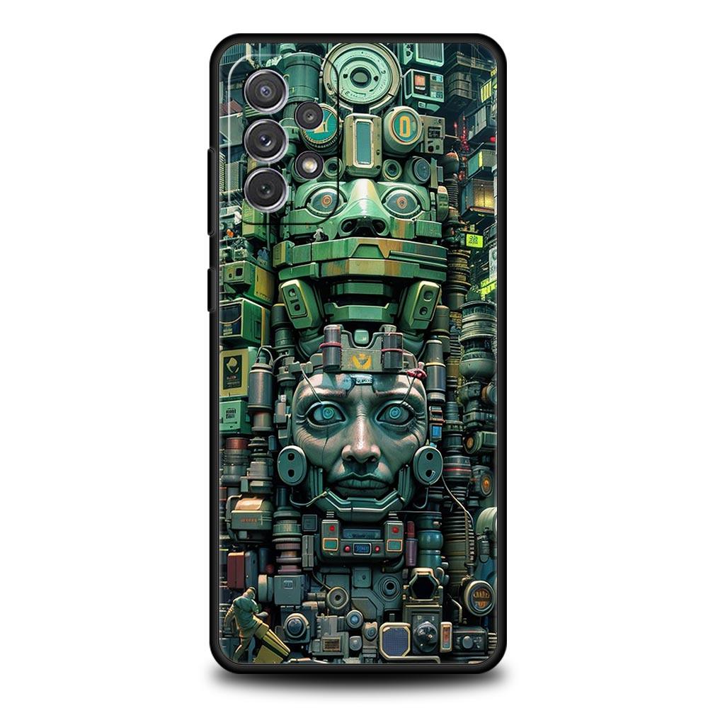 Vintage Totem Painting Phone Case for Samsung Galaxy A55 A35 A17 A07 A15 A13 A25 A51 A71 A72 A73 A32 A52 A52S A41 Soft TPU Shell