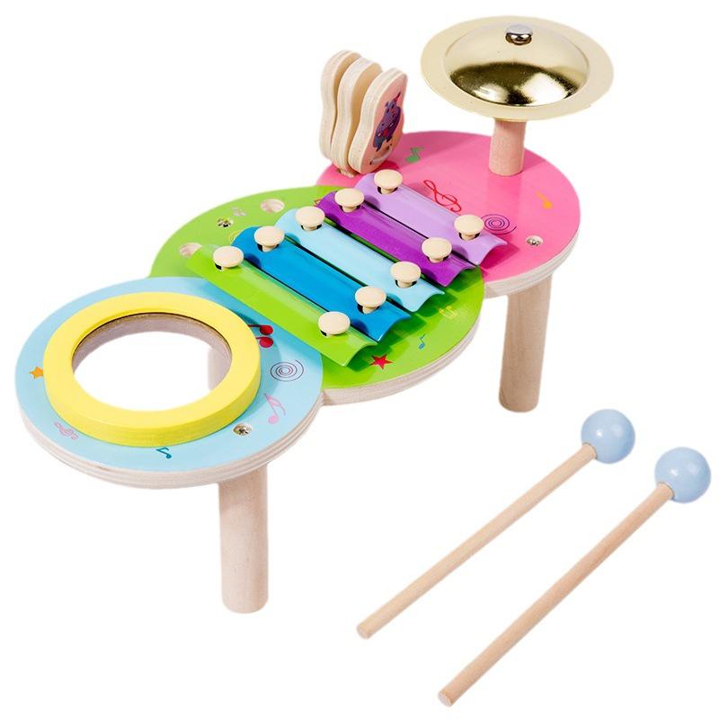 High-quality Wooden Children's Educational Multifunctional Music Table Cognitive Rhythm Enlightenment Toy Set
